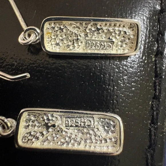 SOLD ⬇️Price Drop⬇️Elegant Dangling Sterling Silver Earrings - Picture 2 of 4